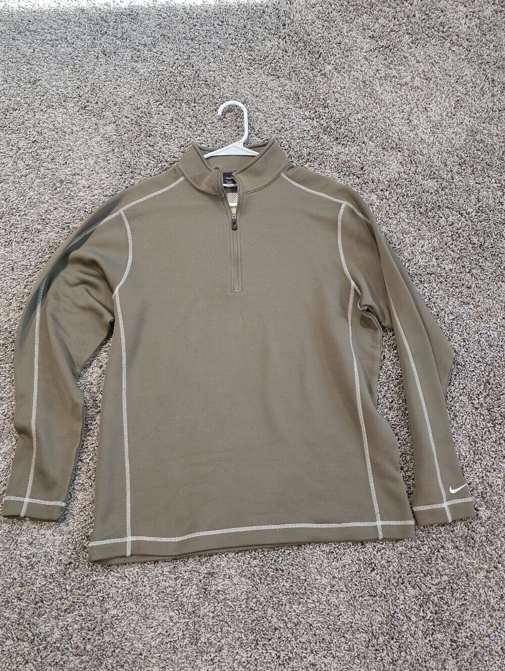 Nike Golf Olive Khaki Therma-fit Quarter-Zip Size Large